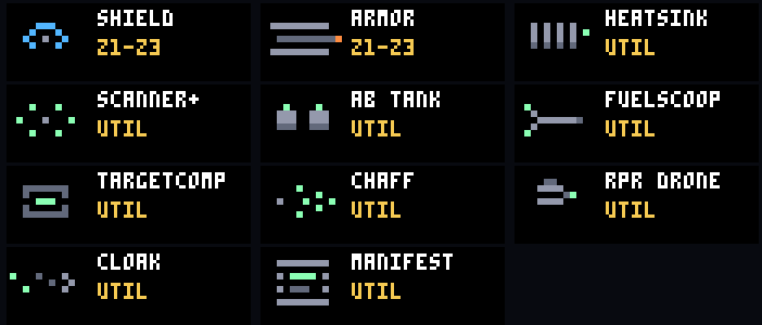 Equipment and gadget icons