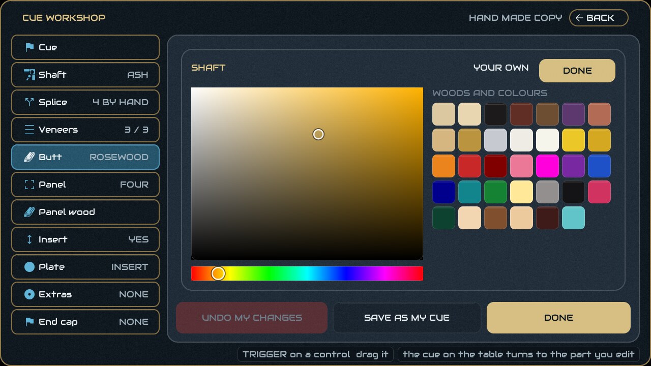 The colour picker in the cue workshop