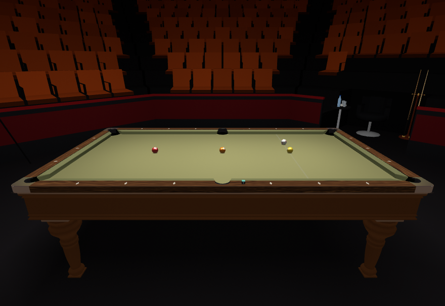 A cowboy pool table: the 1, the 3 and the 5