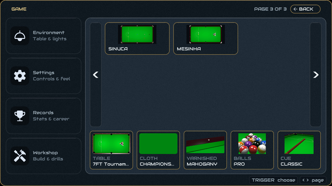 The second page of the game gallery